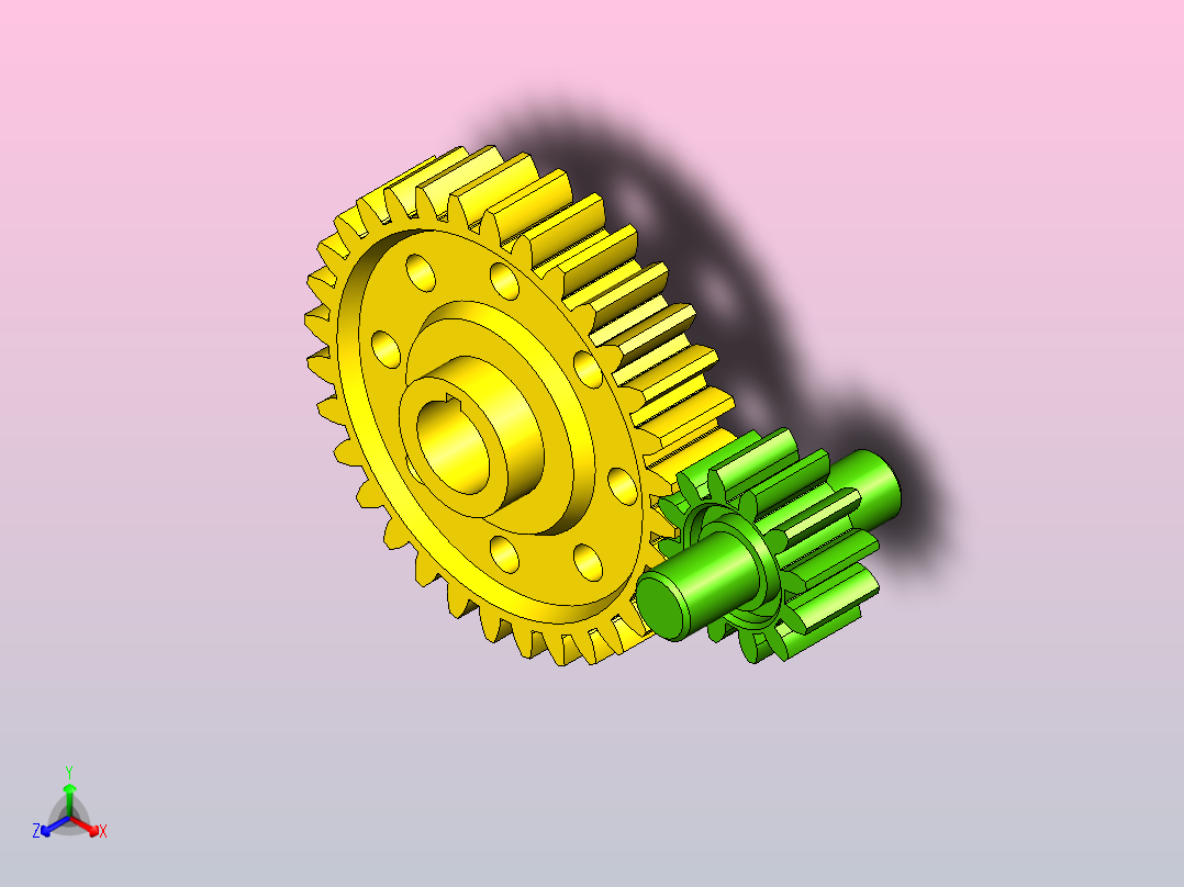 动画直齿轮传动正等轴测图