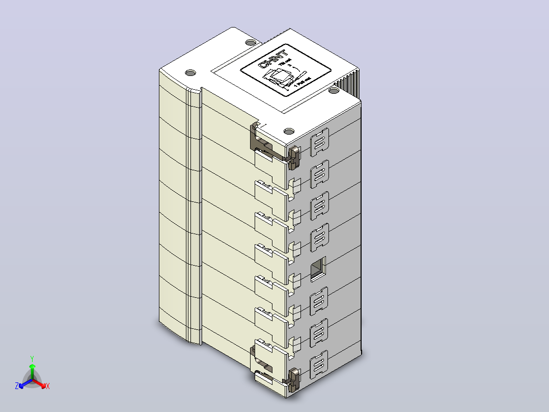 NU5-II 80-100 4P电涌保护器三维模型202405主视图