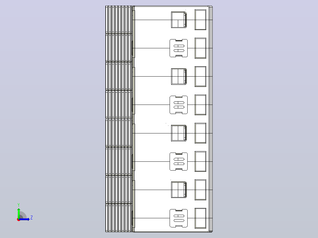 NU5-II 80-100 4P电涌保护器三维模型202405左视图