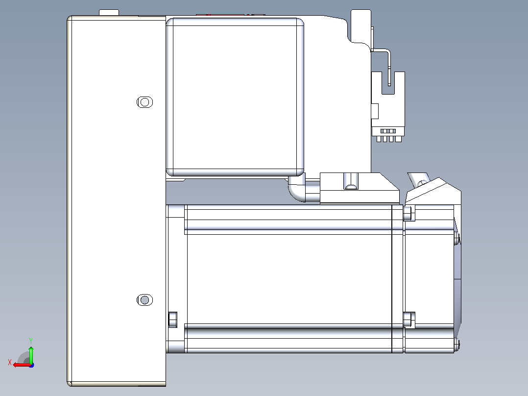 皮带直线轴半封闭可选导轨TPA-HNB-110D-90-L1800-LP-Y-P40-N3后视图