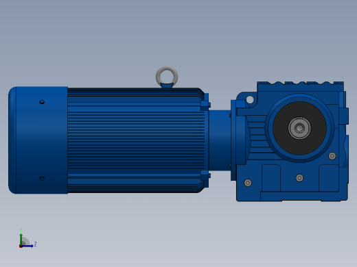 S87底脚轴伸式安装斜齿-蜗轮蜗杆减速机S87-YVE11-4P-11.83-M1-0°-A+B左视缩略图