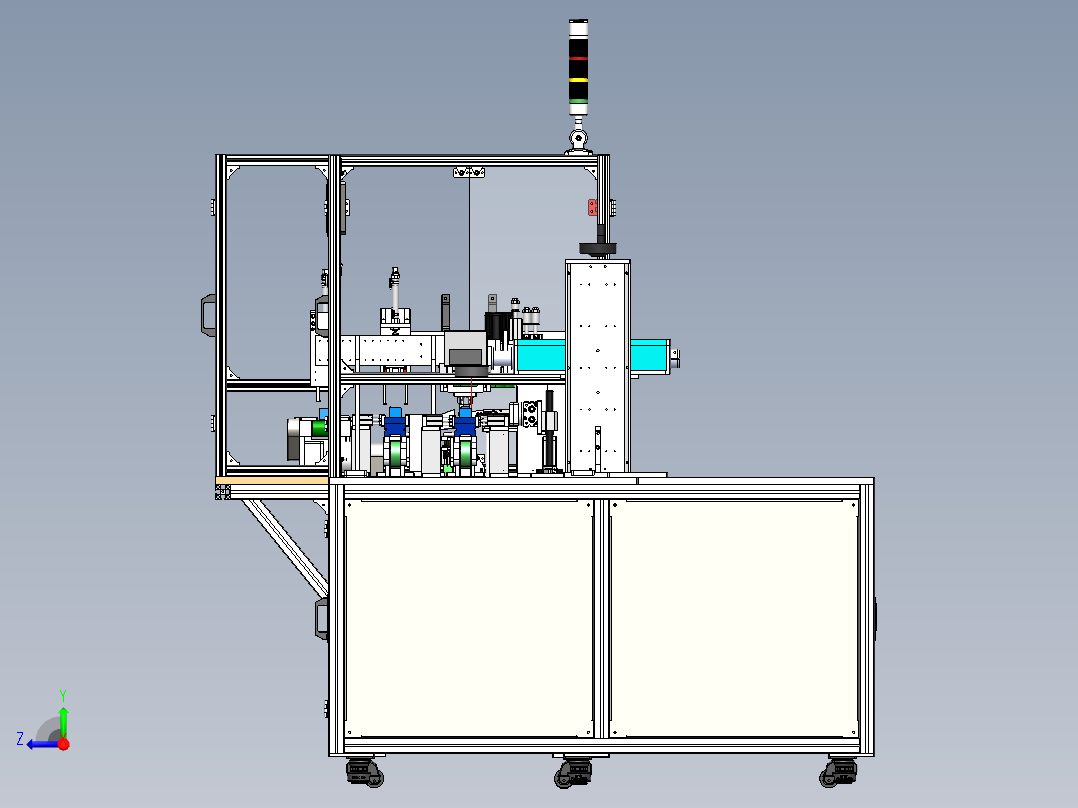 变压器生产线前段整形测试分拣流水线右视图