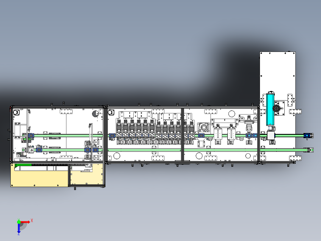 变压器生产线前段整形测试分拣流水线俯视图