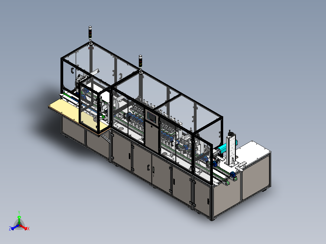 变压器生产线前段整形测试分拣流水线正等轴测图