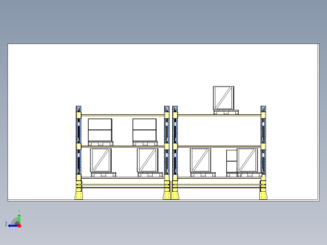 Palet货架3D数模右视图