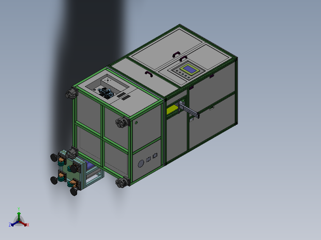 电器配件自动激光打标机sw18正等轴测图