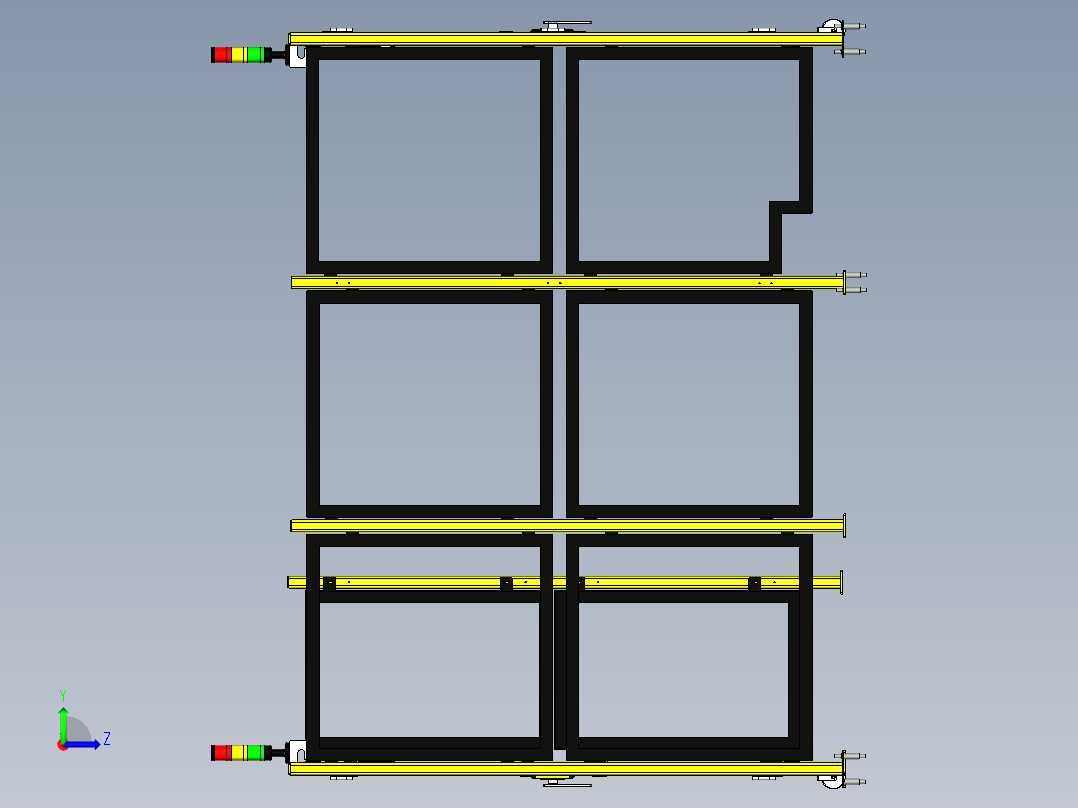 工厂安全护栏3D数模图纸 x_t格式左视图
