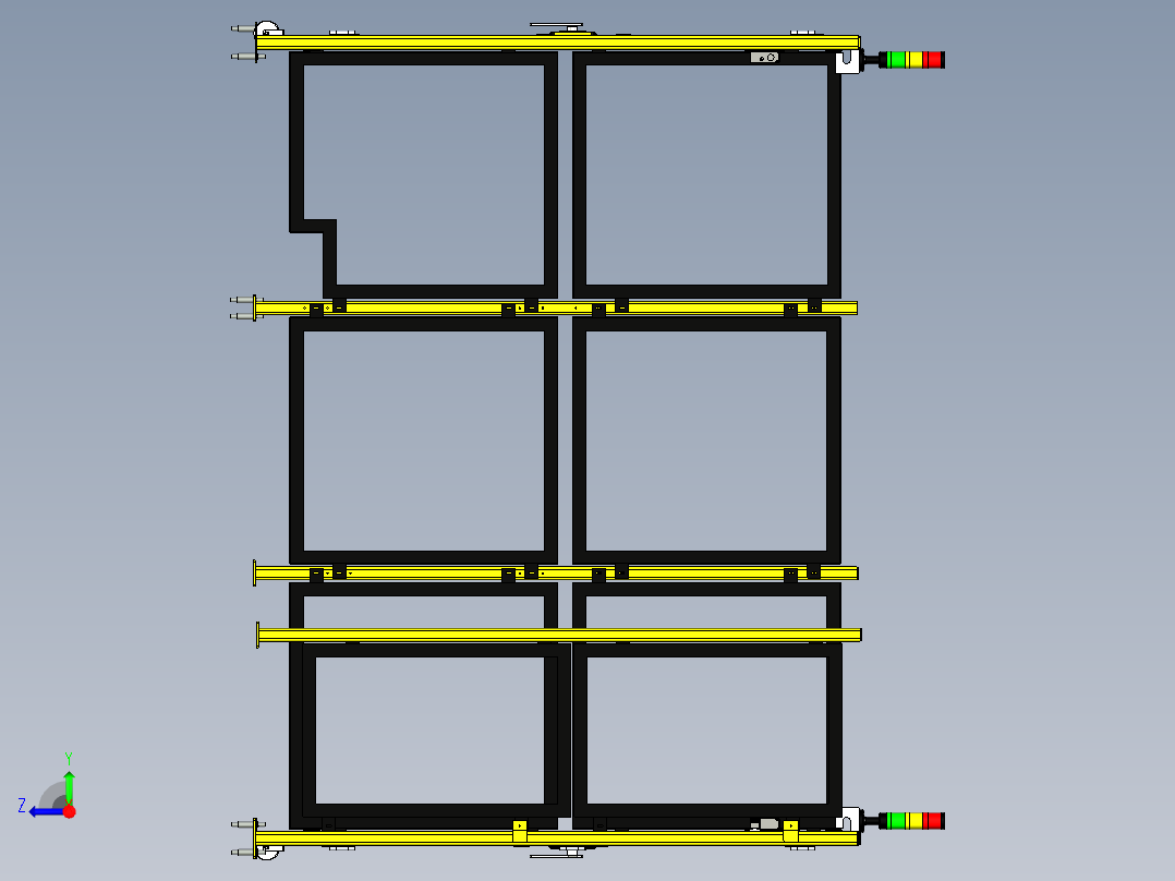 工厂安全护栏3D数模图纸 x_t格式右视图