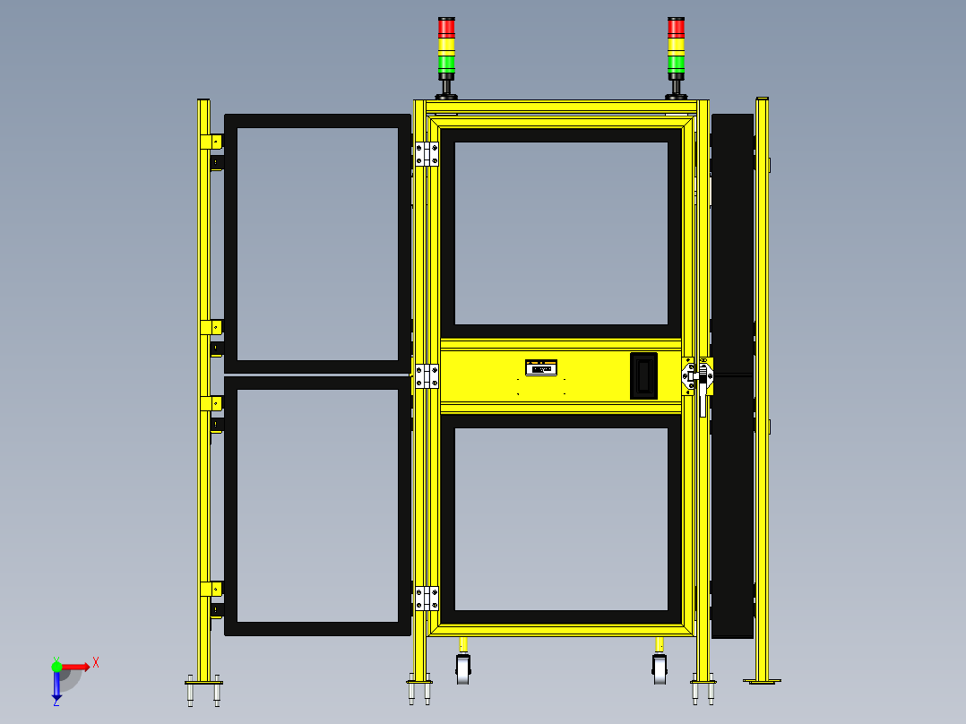 工厂安全护栏3D数模图纸 x_t格式俯视图