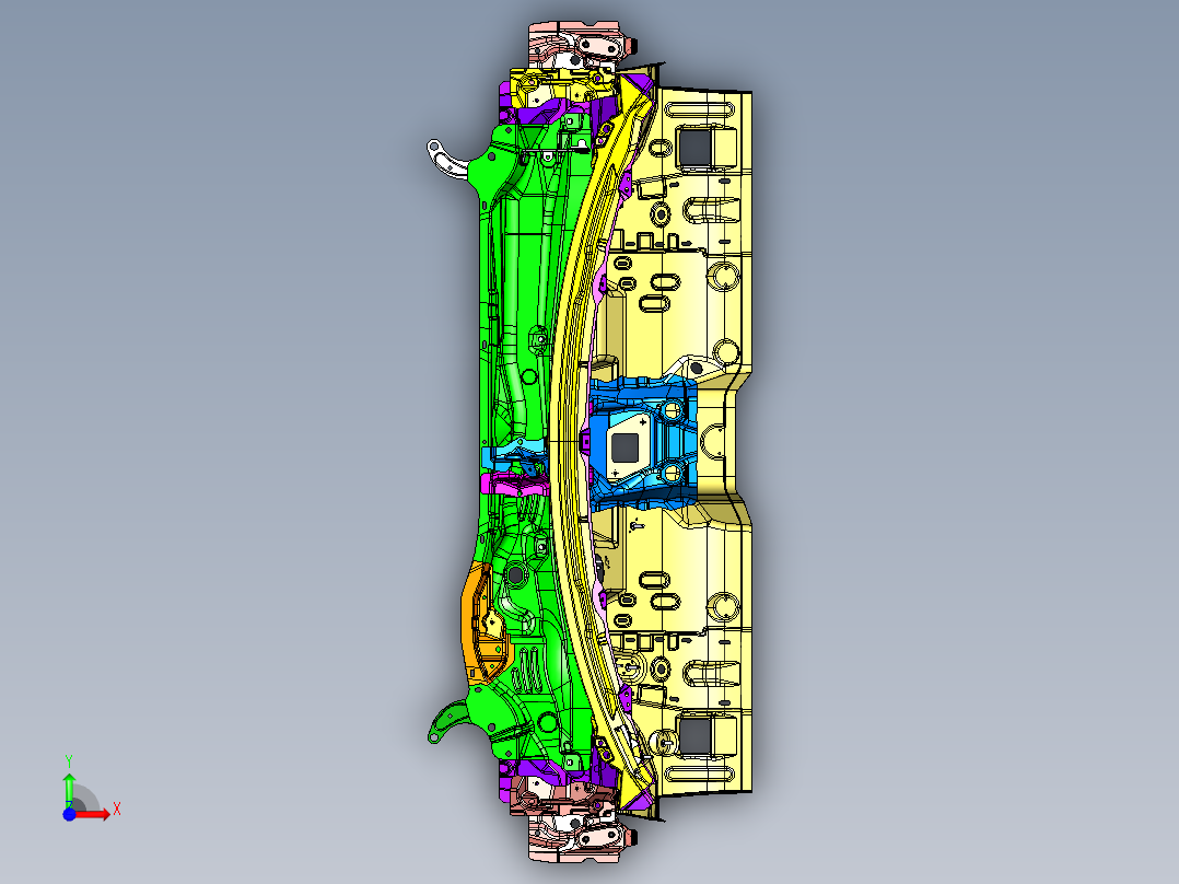 前围板总成件前视图