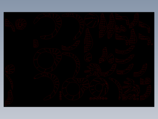 手碗艺术摆件激光雕刻平面二维图纸 dxf格式