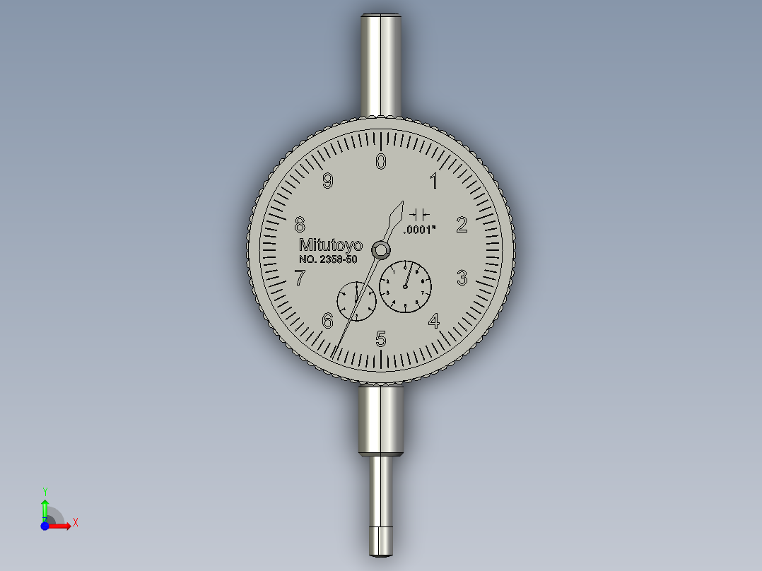 三丰带表卡尺3D模型前视图