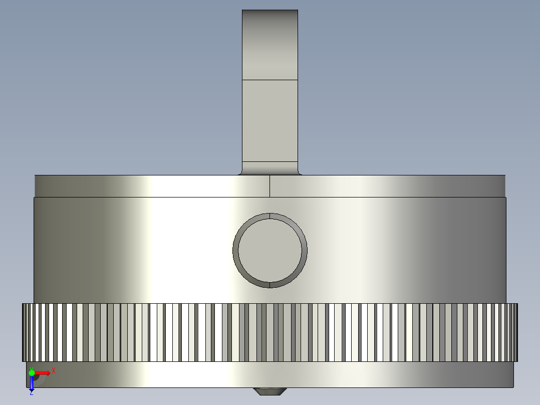 三丰带表卡尺3D模型俯视图