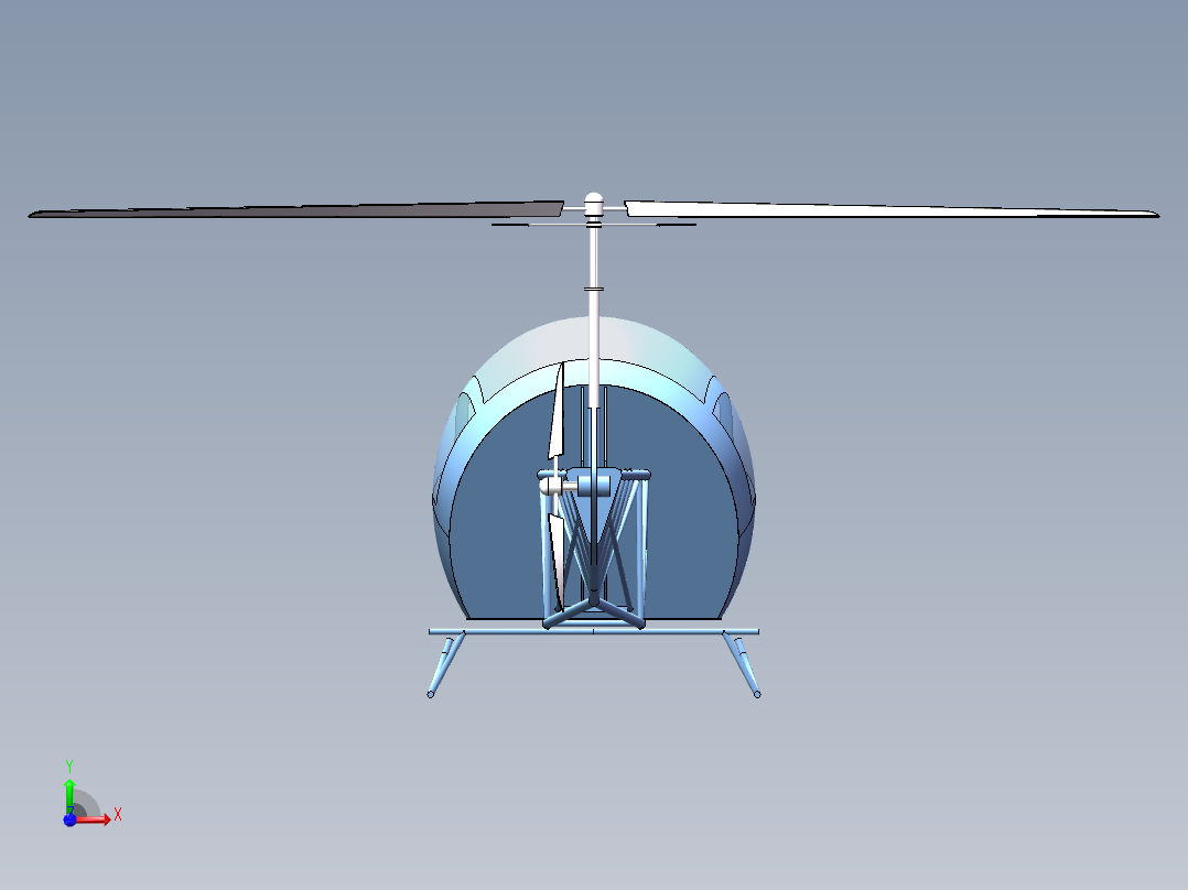 贝尔-47直升机前视图