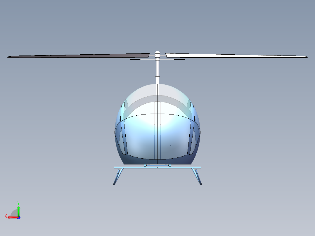 贝尔-47直升机后视图