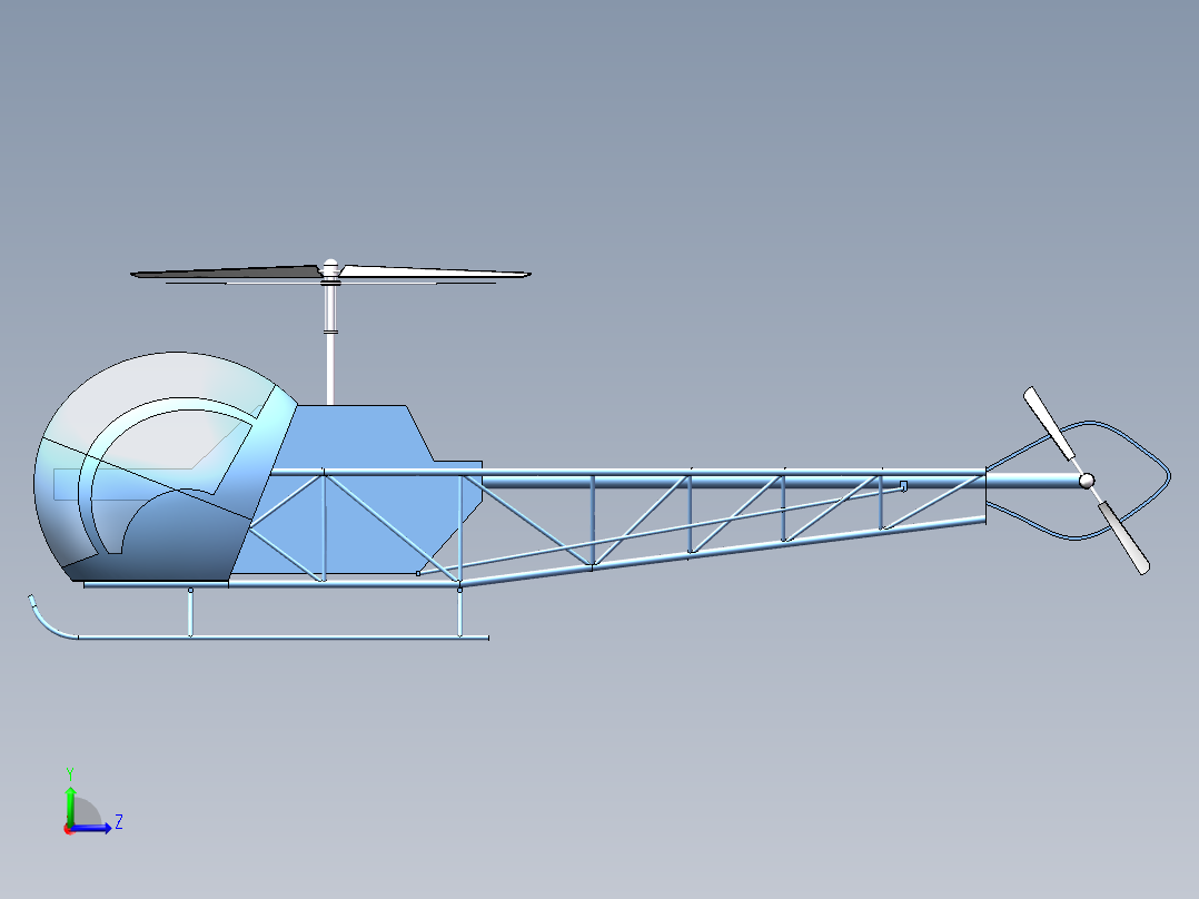 贝尔-47直升机左视图
