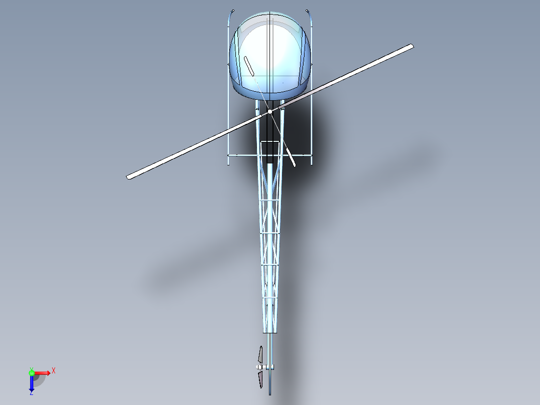 贝尔-47直升机俯视图