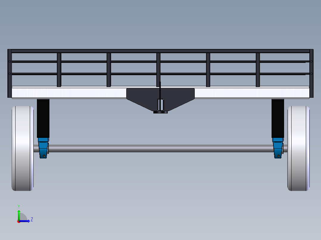 solidworks 电动汽车拖车模型前视图