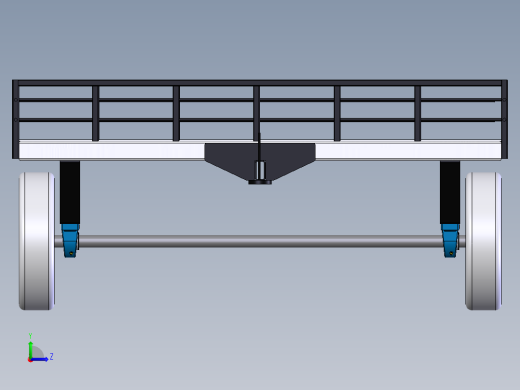 solidworks 电动汽车拖车模型前视缩略图