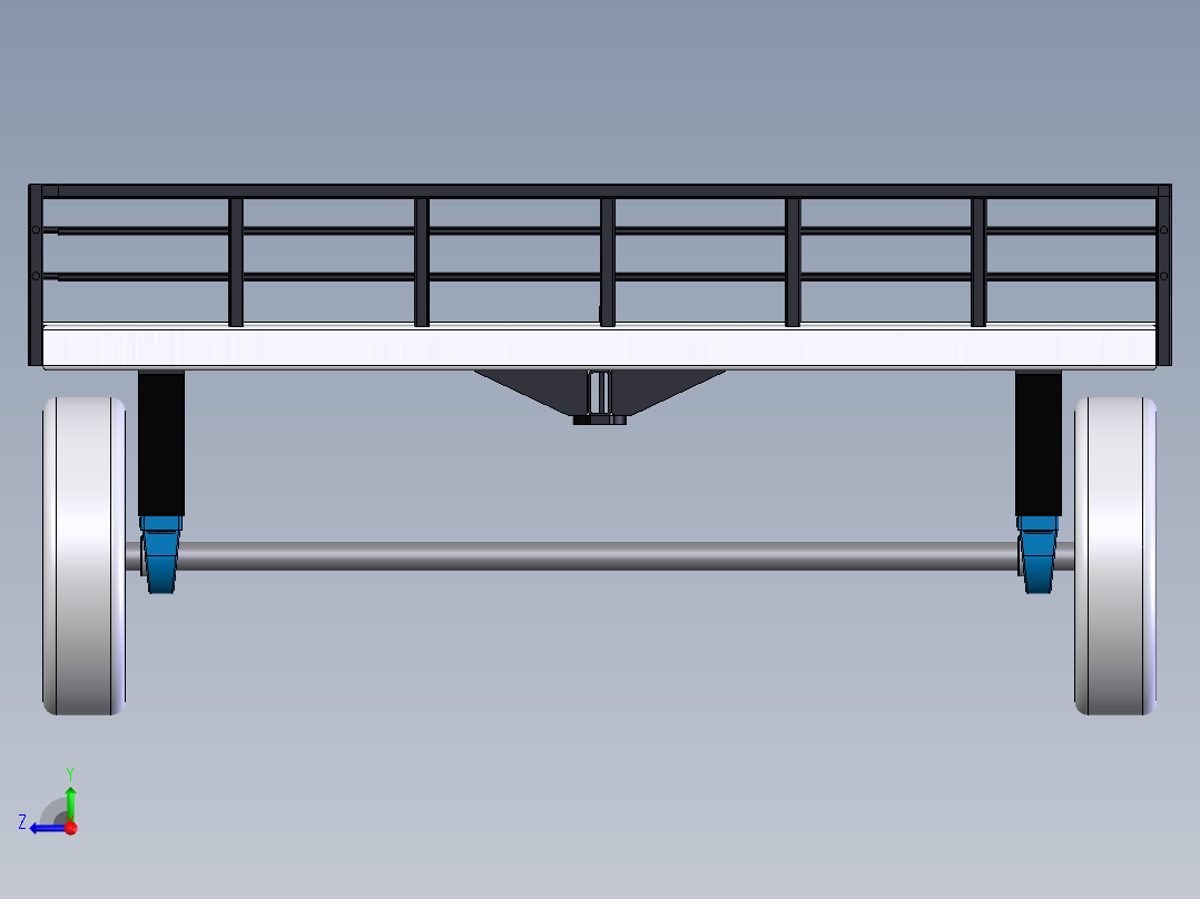 solidworks 电动汽车拖车模型后视图