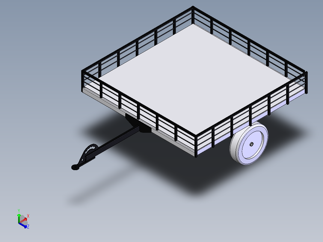 solidworks 电动汽车拖车模型正等轴测图