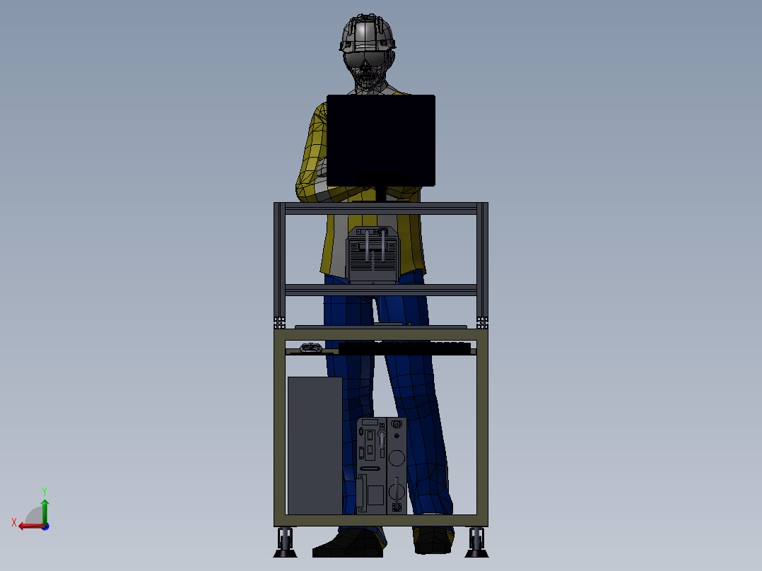 光纤激光打标机3D图纸H215后视图