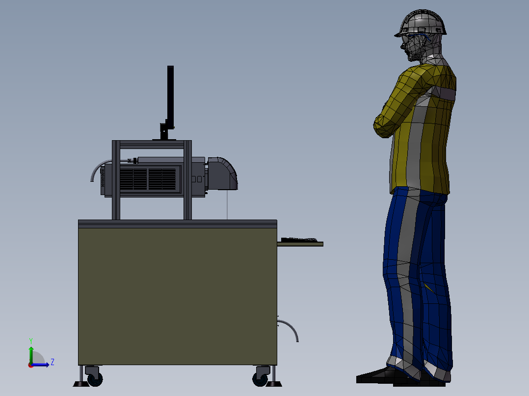 光纤激光打标机3D图纸H215左视图