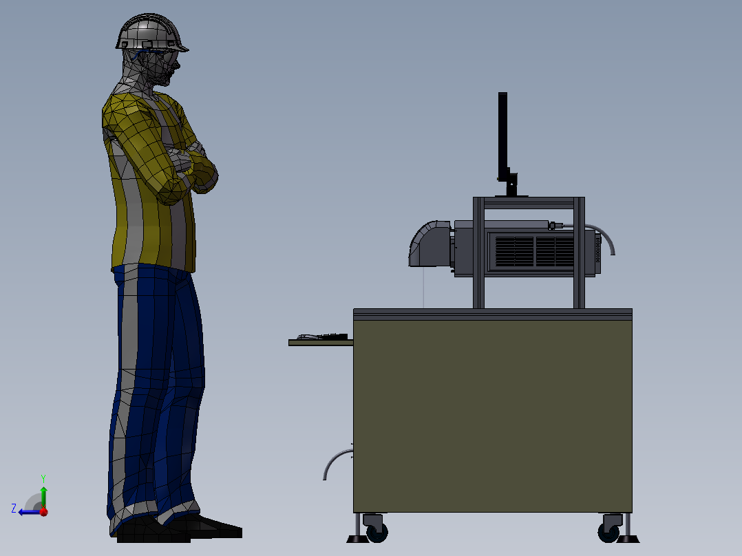 光纤激光打标机3D图纸H215右视图