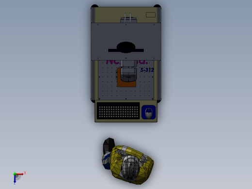 光纤激光打标机3D图纸H215俯视缩略图