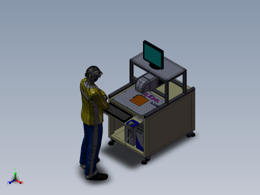 光纤激光打标机3D图纸H215正等轴测缩略图
