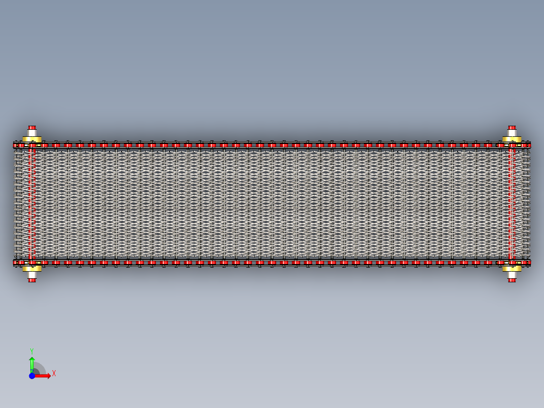 metallic金属输送带结构3D图纸 STP IGS格式前视图