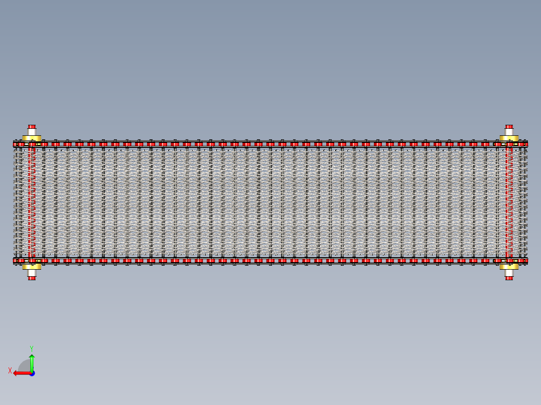 metallic金属输送带结构3D图纸 STP IGS格式后视图
