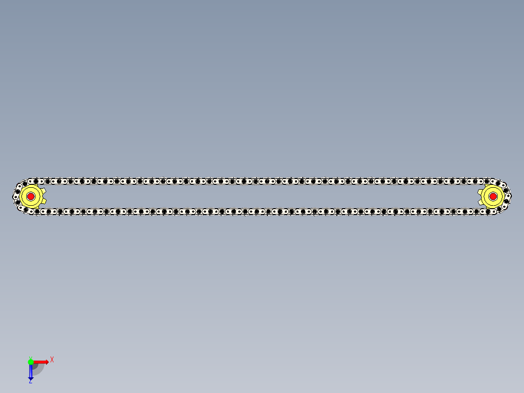 metallic金属输送带结构3D图纸 STP IGS格式俯视图