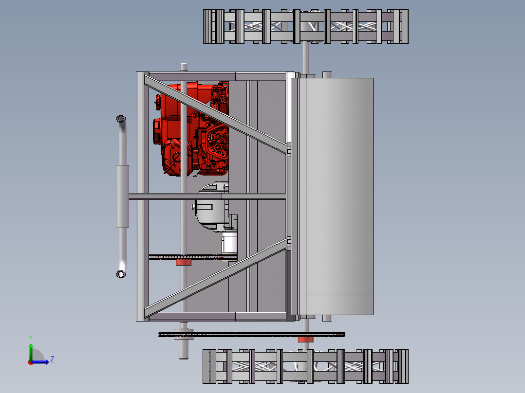 手推式旋耕机左视图