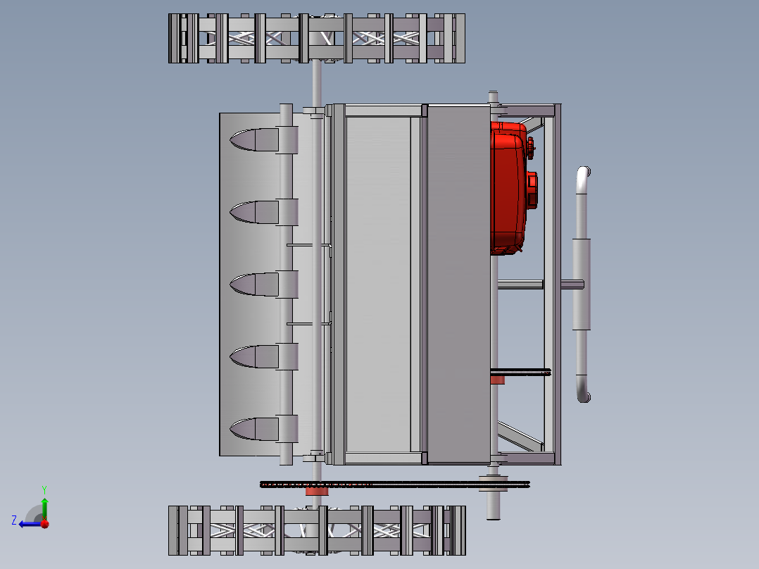 手推式旋耕机右视图