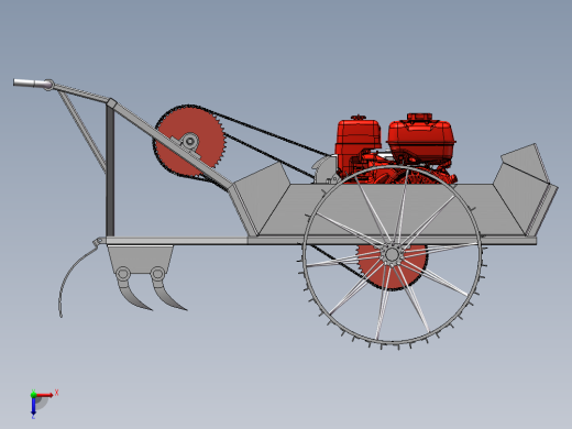 手推式旋耕机俯视缩略图