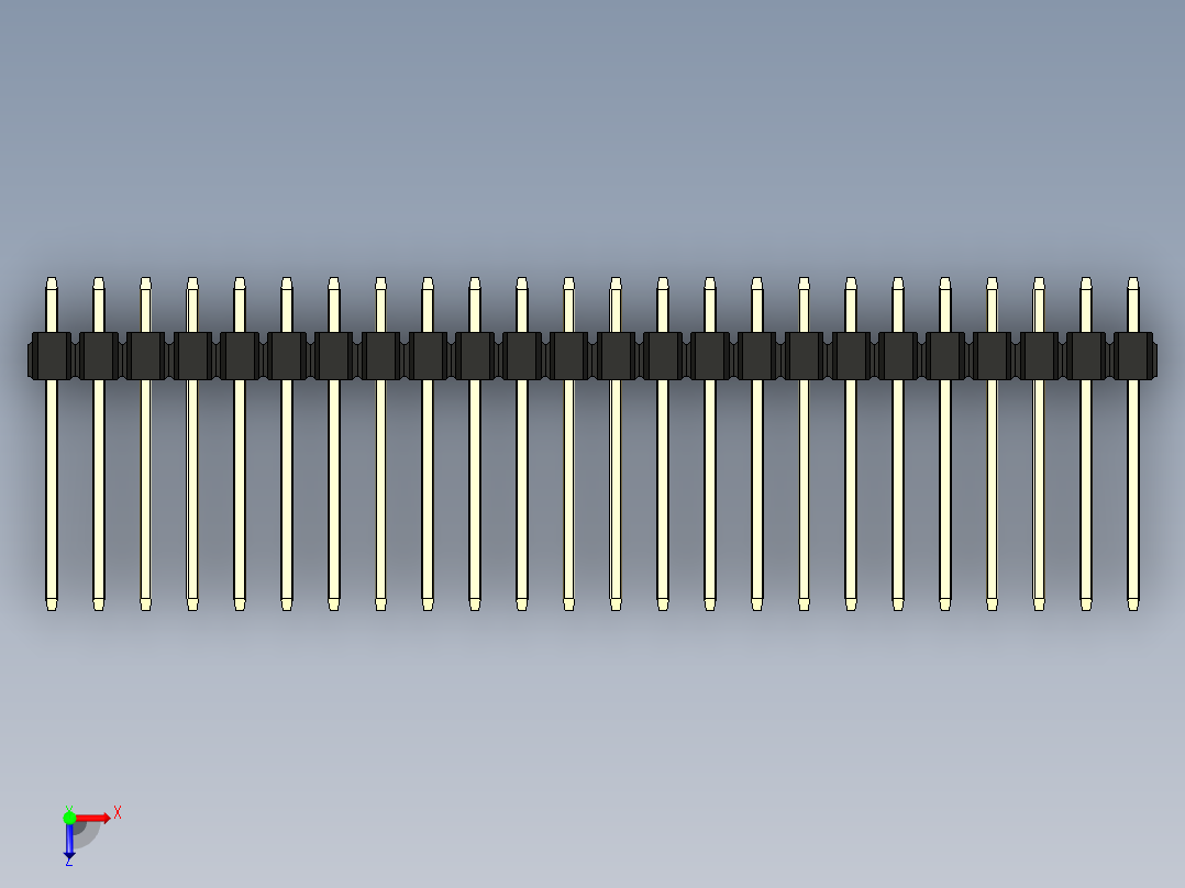 彩色公头100mil（2.54mm）系列-DS1021_black_2x24p_100mil_Type5_rev1.0俯视图