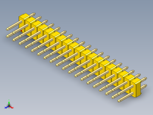 彩色公头100mil（2.54mm）系列-DS1021_yellow_2x19p_100mil_Type1_rev1.0