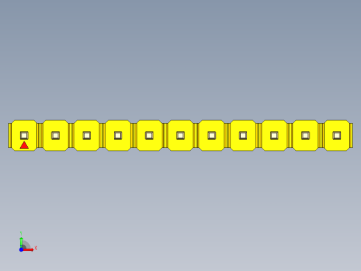 彩色公头100mil（2.54mm）系列-DS1021_yellow_1x11p_100mil_Type43_rev1.0前视缩略图