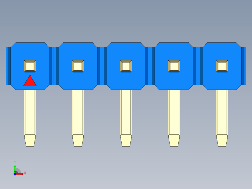 彩色公排针 100mil 2.54mm 系列-DS1022_blue_1x05p_100mil_TypeD_rev1.0前视缩略图
