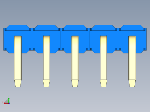 彩色公排针 100mil 2.54mm 系列-DS1022_blue_1x05p_100mil_TypeD_rev1.0后视缩略图