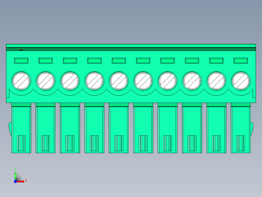 DEGSON 15EDG 系列 3.5mm 插拔式接线端子 FullPack-15EDGK-3.5-10P-14-00AH前视图