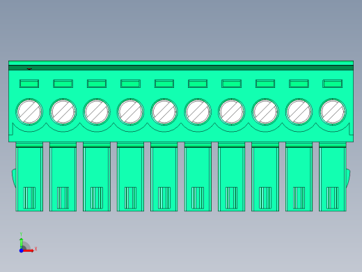 DEGSON 15EDG 系列 3.5mm 插拔式接线端子 FullPack-15EDGK-3.5-10P-14-00AH前视缩略图