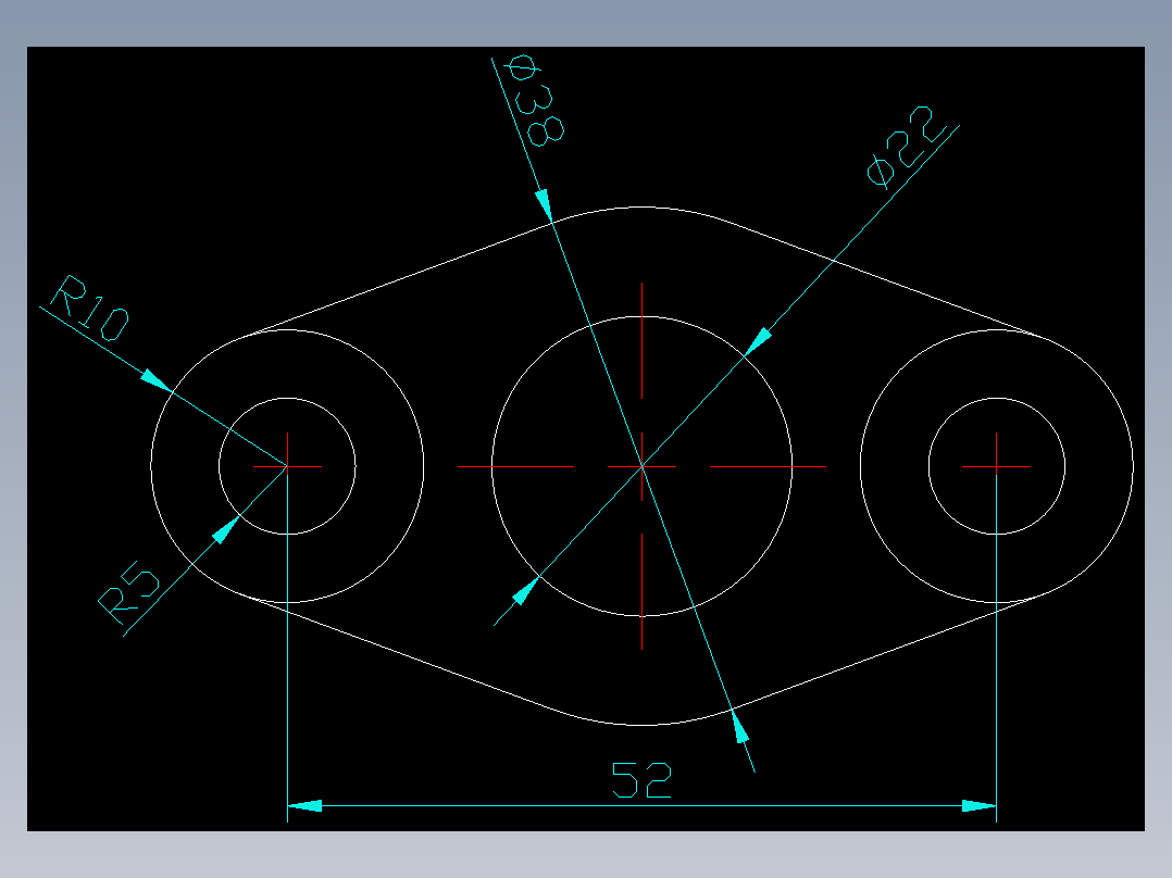 CAD格式机械制图二维100例练习-13 椭形压盖