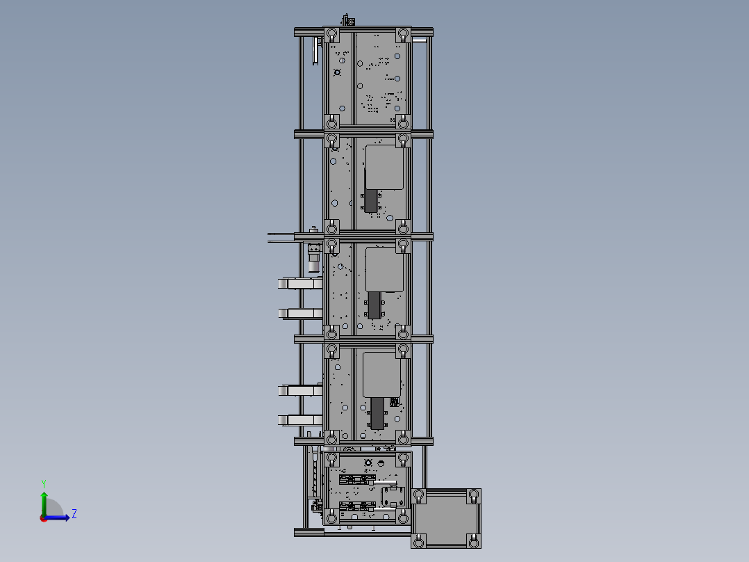 自动插针机生产线、组合插针机左视图