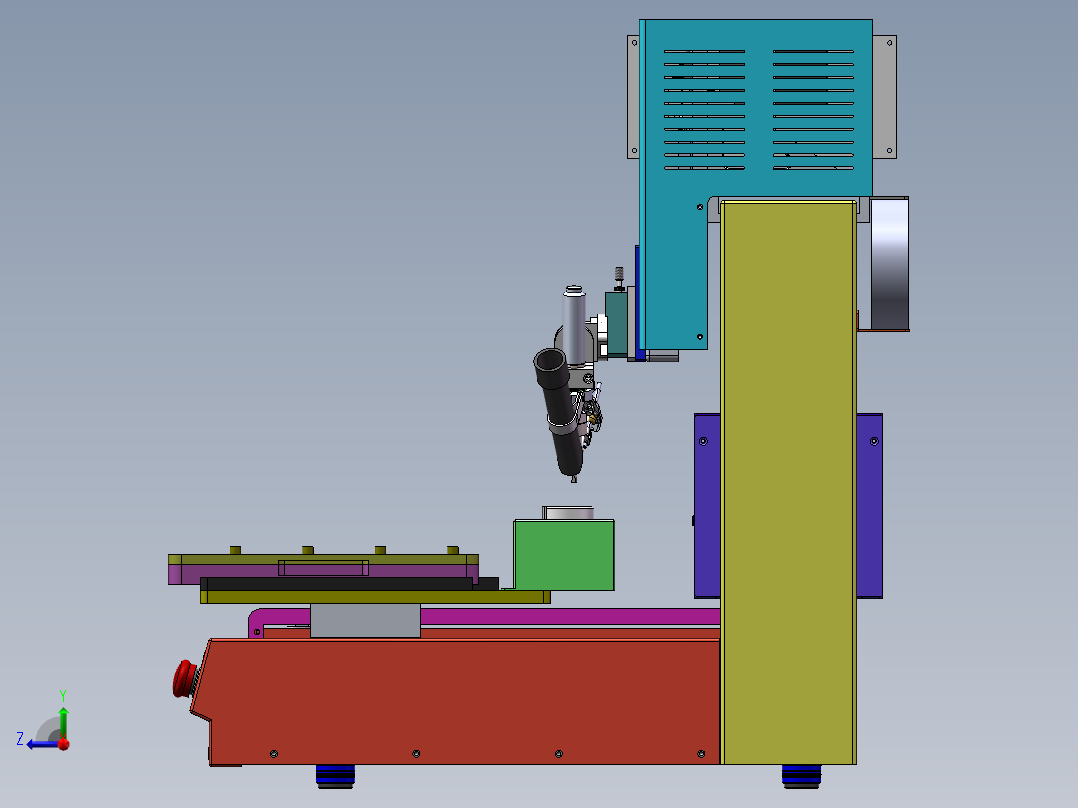 三轴焊锡机行程300右视图