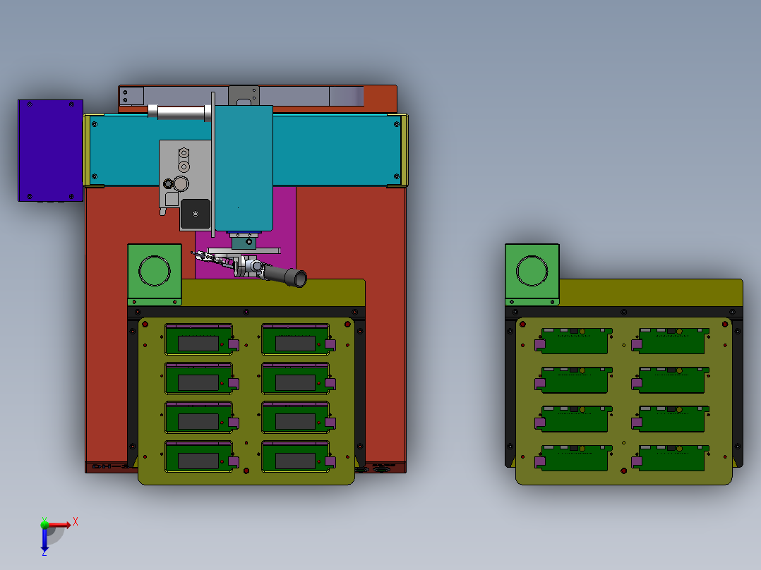 三轴焊锡机行程300俯视图