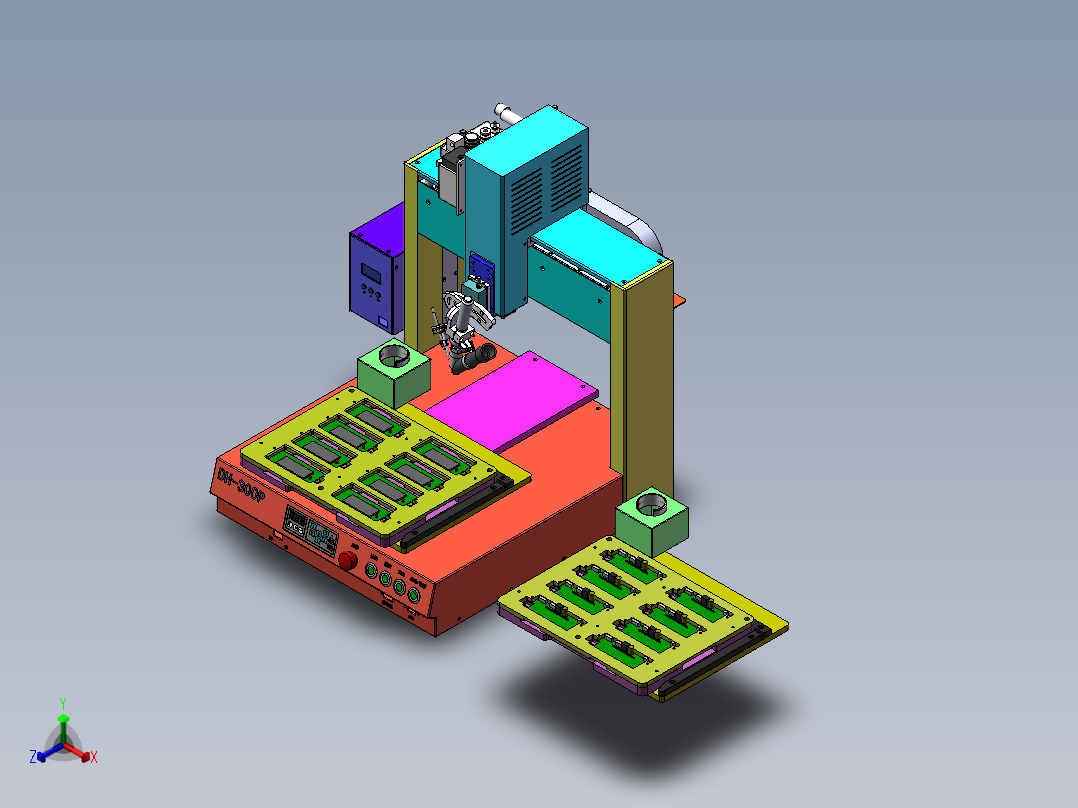 三轴焊锡机行程300正等轴测图