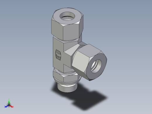卡套式工业通用硬管接头EO_Adjustable_locknut_run_tee_LEE16SRCF