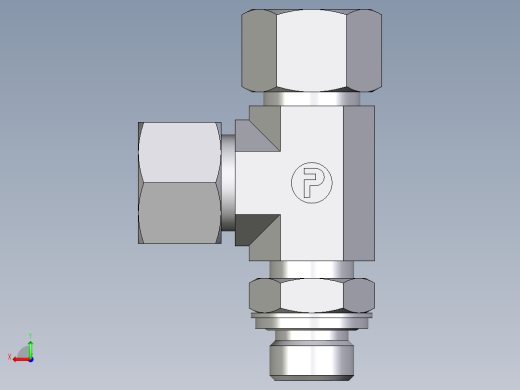 卡套式工业通用硬管接头EO_Adjustable_locknut_run_tee_LEE16SRCF后视缩略图